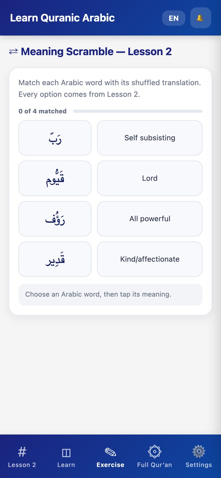Meaning scramble exercise